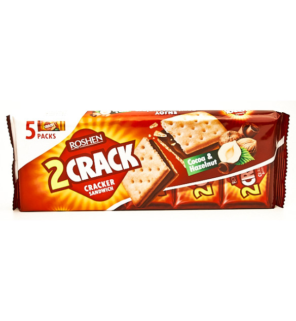 Roshen Cracker Sandwich Cacao si Alune 235g