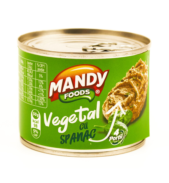 Mandy Pate Vegetal cu Spanac 200 g