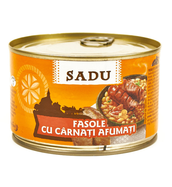 Sadu Fasole cu Carnati Afumati 400 g