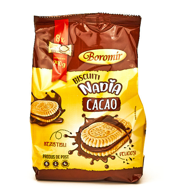 Boromir Biscuiti Nadia cu crema de cacao 240g 